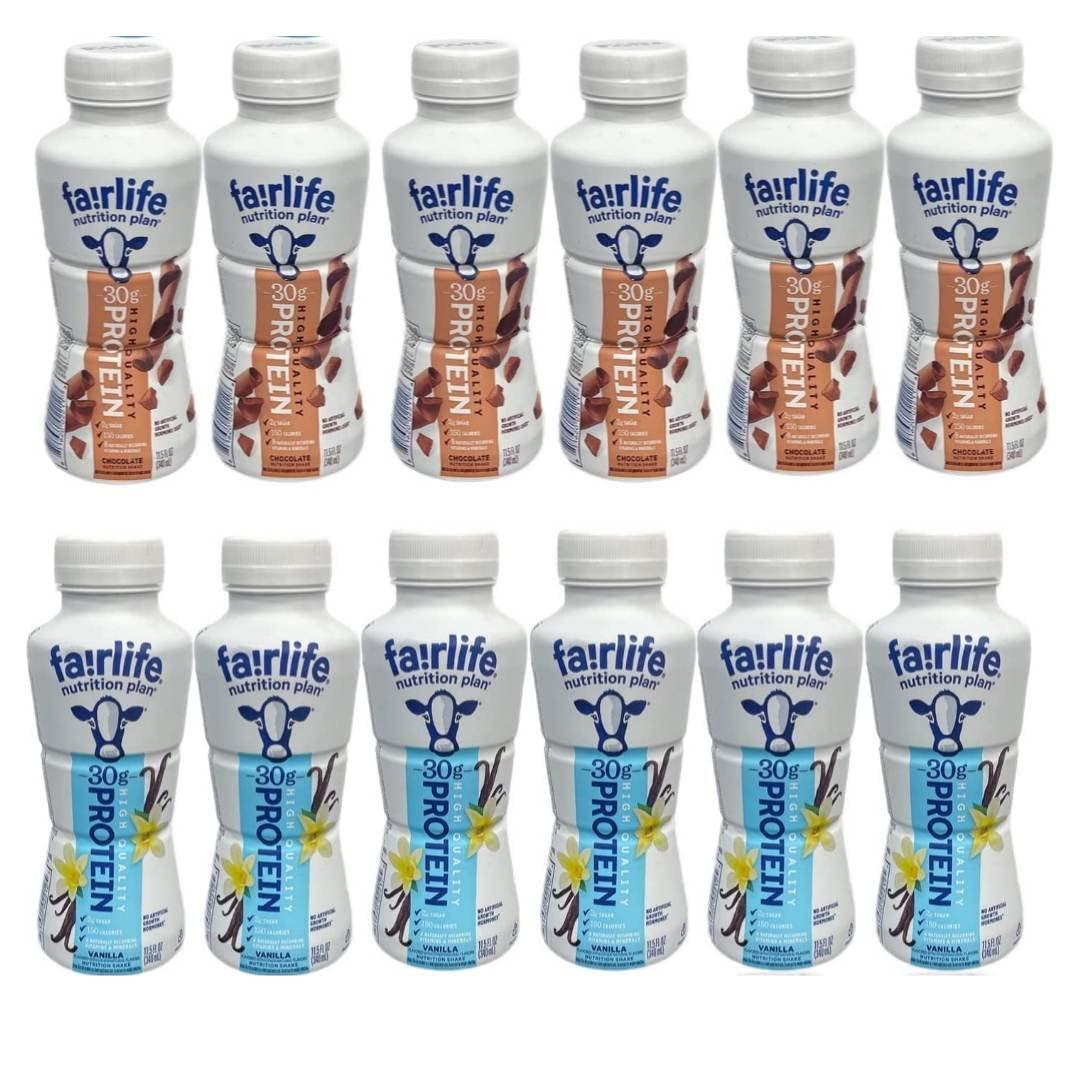 Accents Depot Fairlife Nutrition Plan High Protein Shake Variety Pack- 11.5 Fl Oz (12 Pack) (6 Chocolate & 6 Vanilla) In Accents Depot Packaging