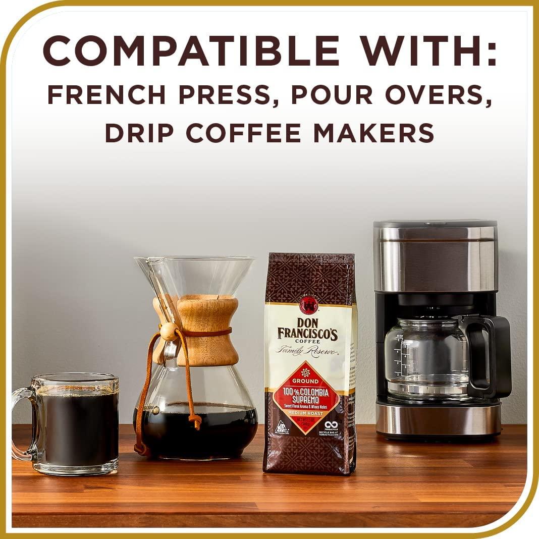 Don Francisco's Don Francisco\'s Kona Blend Medium Roast Whole Bean Coffee - Delicate Flavor for Drip, Pour Over, and French Press (18 oz Bag)