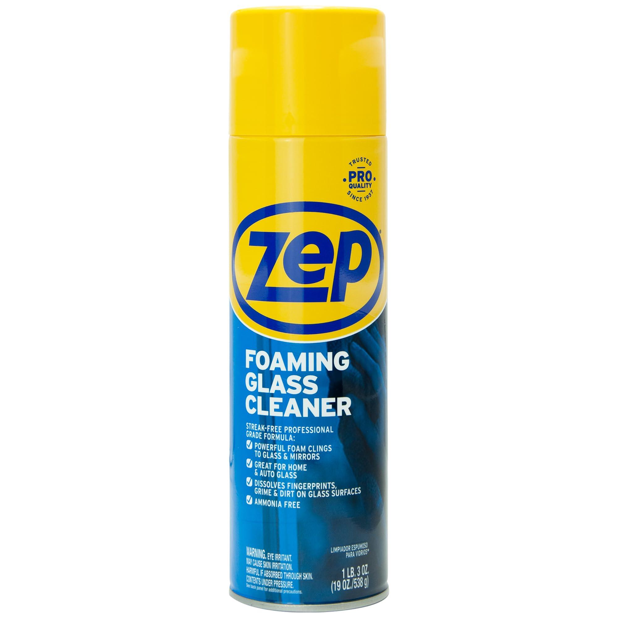 Zep Zep Foaming Glass Cleaner - 19 oz (Case of 12) ZUFGC19 - Streak-Free Professional Grade Formula that Dissolves Dirt, Fingerprints and Grime on Glass, Mirrors, Windows and Plexiglas in Home, Business,