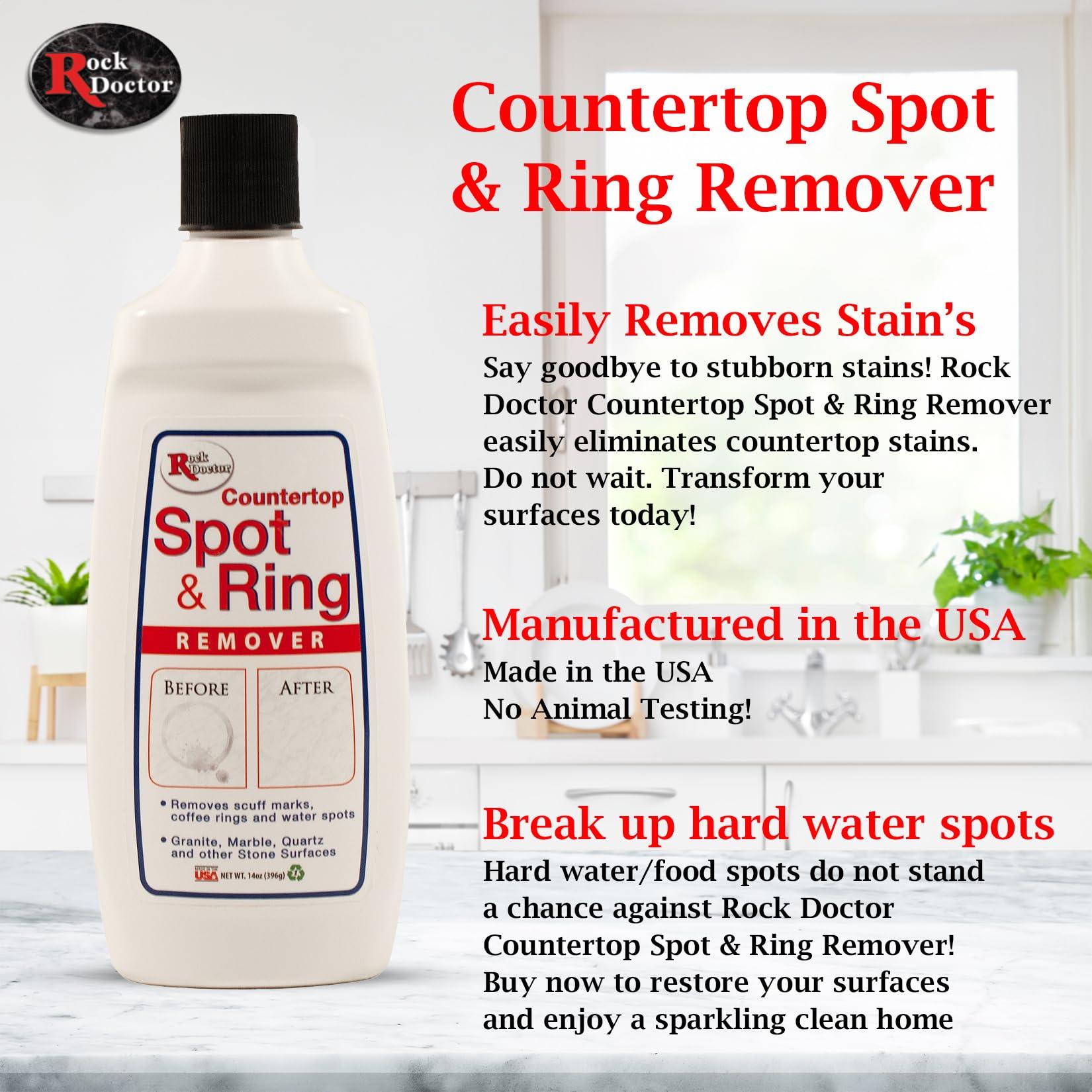 Rock Doctor Rock Doctor Spot & Ring Remover, Works on Granite, Marble, Countertop & Quartz, Hard Water Mark & Spot Remover, Remove Coffee & Scuff Mark, 14 oz. Pack of 1