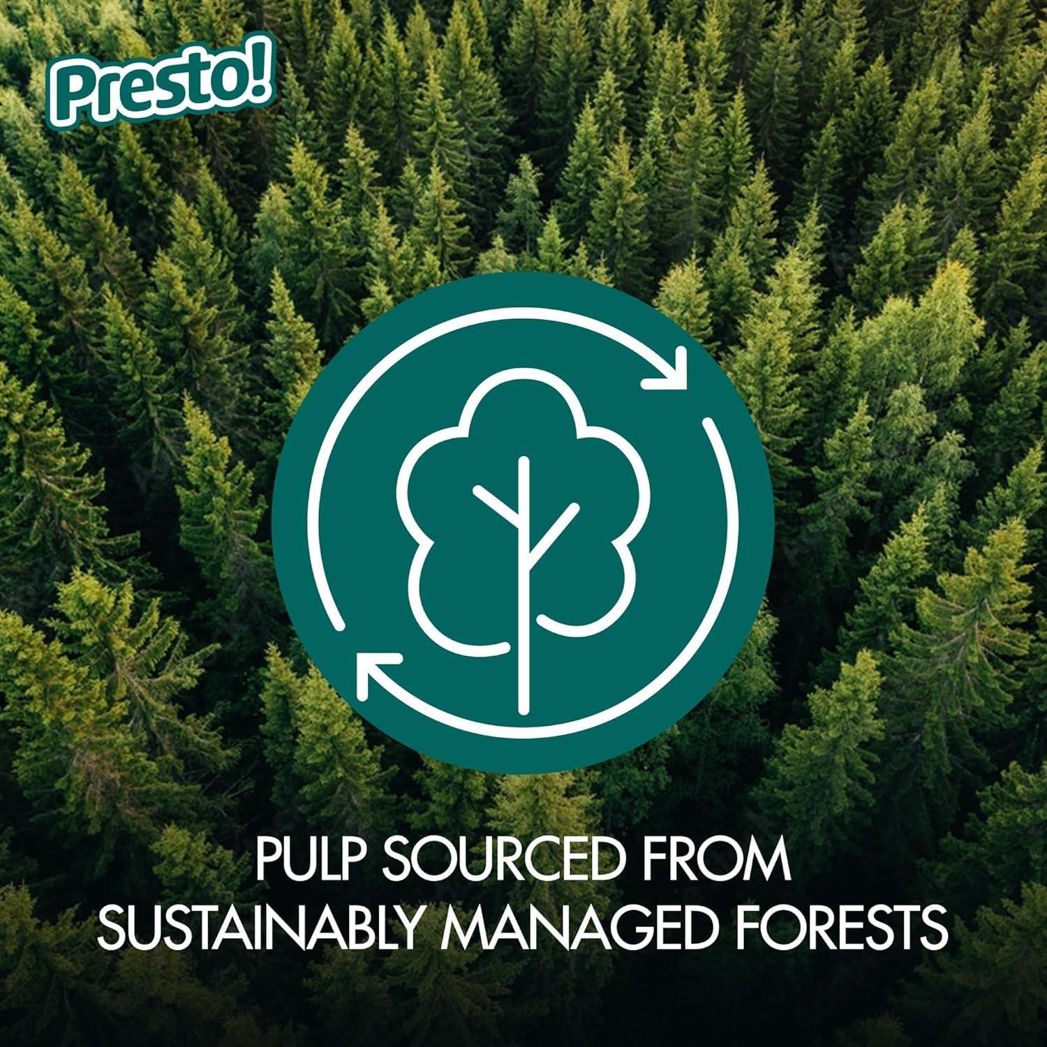 Presto! Amazon Brand - Presto! Flex-a-Size Paper Towels, 128 Sheet Family Roll, 2 Rolls (1 Packs of 2), 256 count, White