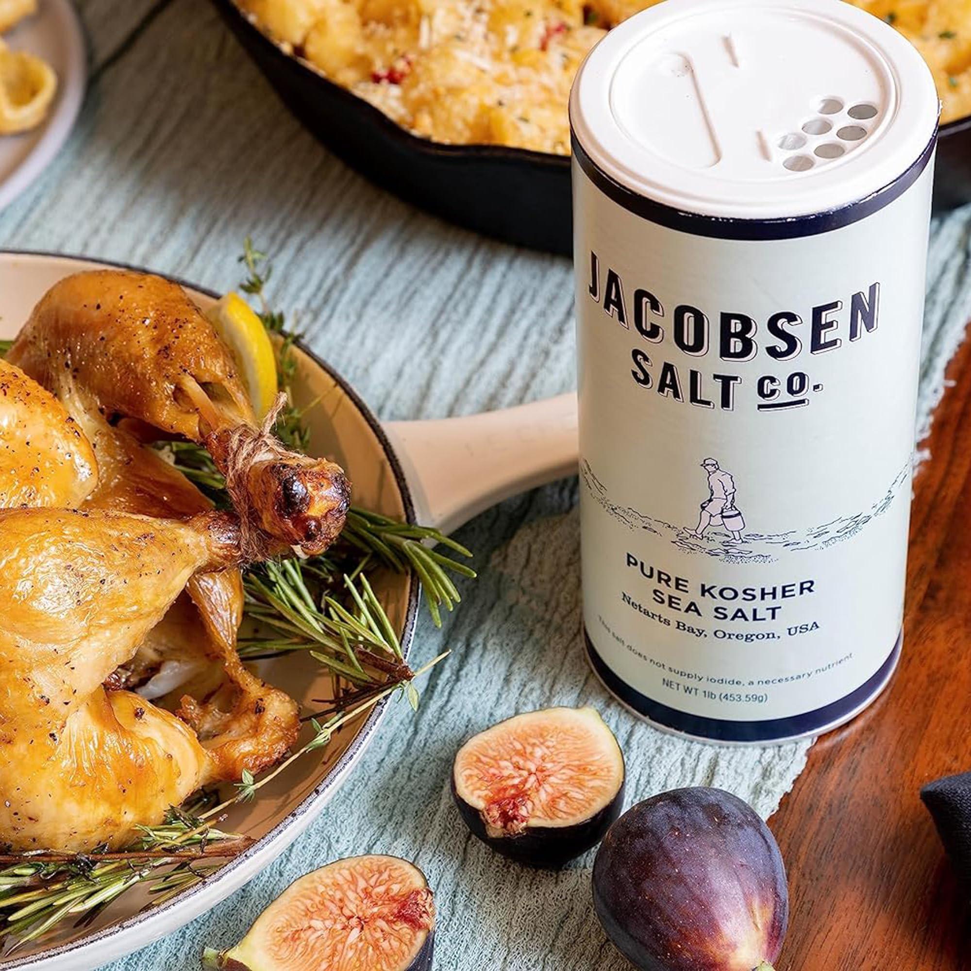 Jacobsen Salt Co. Jacobsen Salt Co. Pure Kosher Sea Salt  Kosher, Coarse, Non-Iodized Made in USA, Non-GMO, Steak Seasoning, Gourmet, Real Salt Flakes  12oz