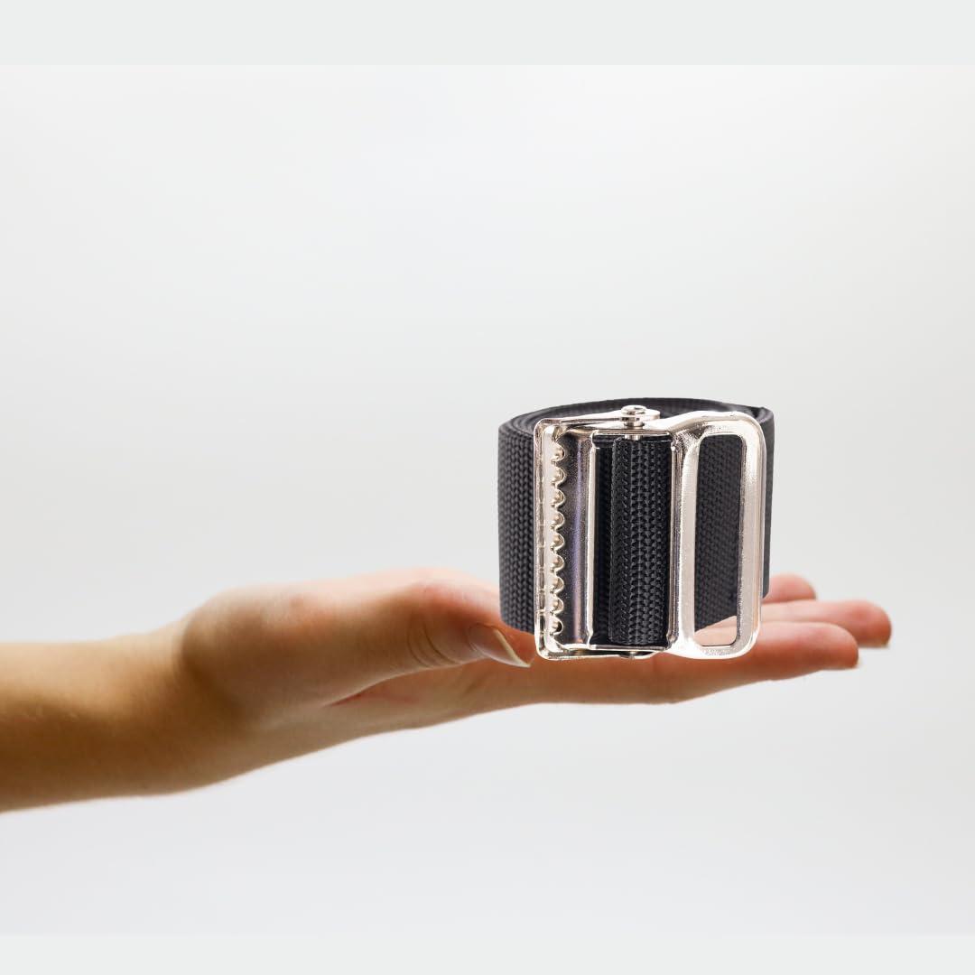 easycare Gait Belt and Transfer/Walking Assist Standing Aid, 72inch Long Metal Buckle for Seniors, Elderly, Caregiver, or Nurse (Black, 72\")