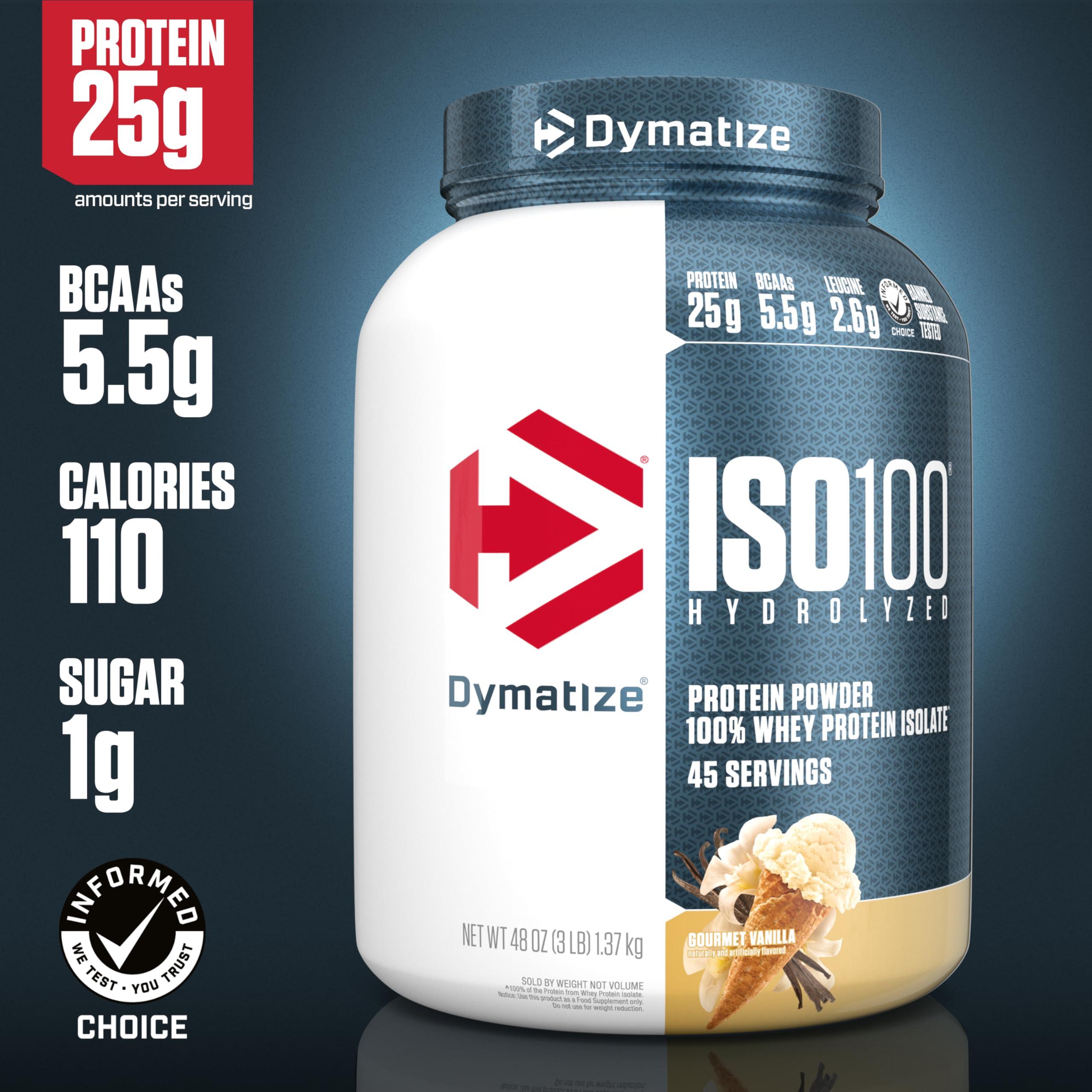 Dymatize Dymatize ISO 100 Whey Protein Powder Isolate, Gourmet Vanilla, 3 lbs