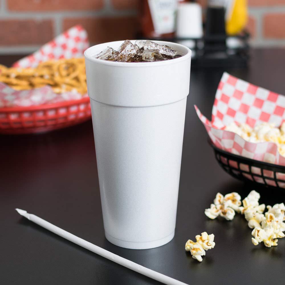 AMZ Empire AMZ Empire 24 Oz Foam Cups With Lids, Insulated Foam Disposable White Coffee Cup With Cover Lid, Pack of 40 Sets For Hot or Cold Drink, 40/Case