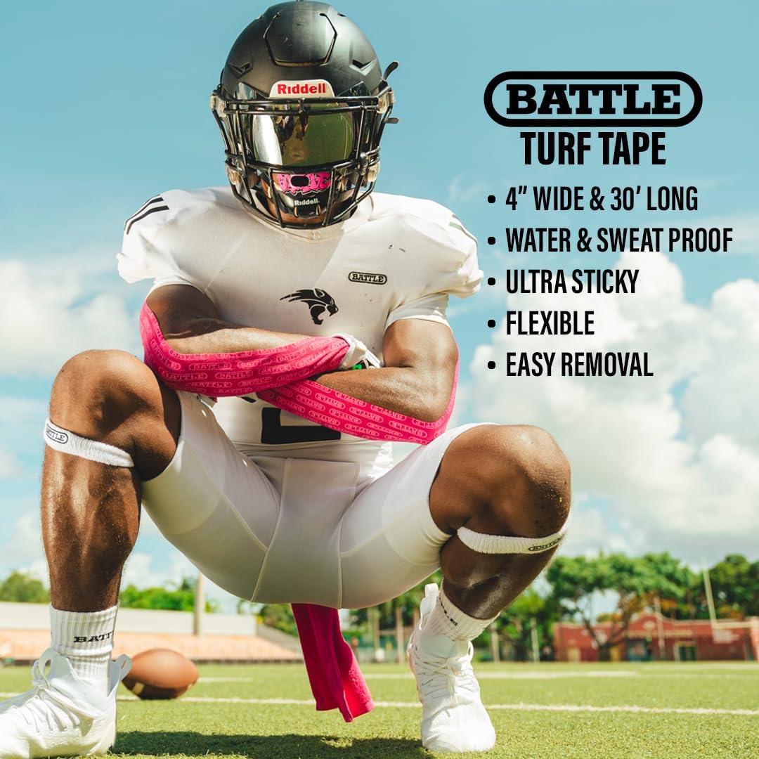 Battle Sports Science Battle Sports Football Turf Tape - Extra Wide - 30 feet, Waterproof Athletic Tape - Flexible, Breathable, Easy to Cut