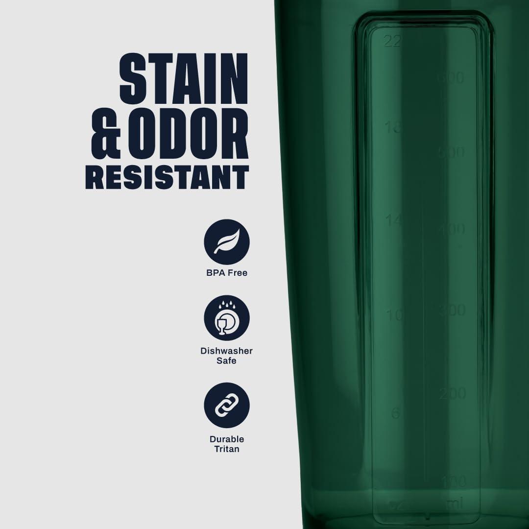 BlenderBottle BlenderBottle Shaker Bottle Pro Series Perfect for Protein Shakes and Pre Workout, 24-Ounce, Green