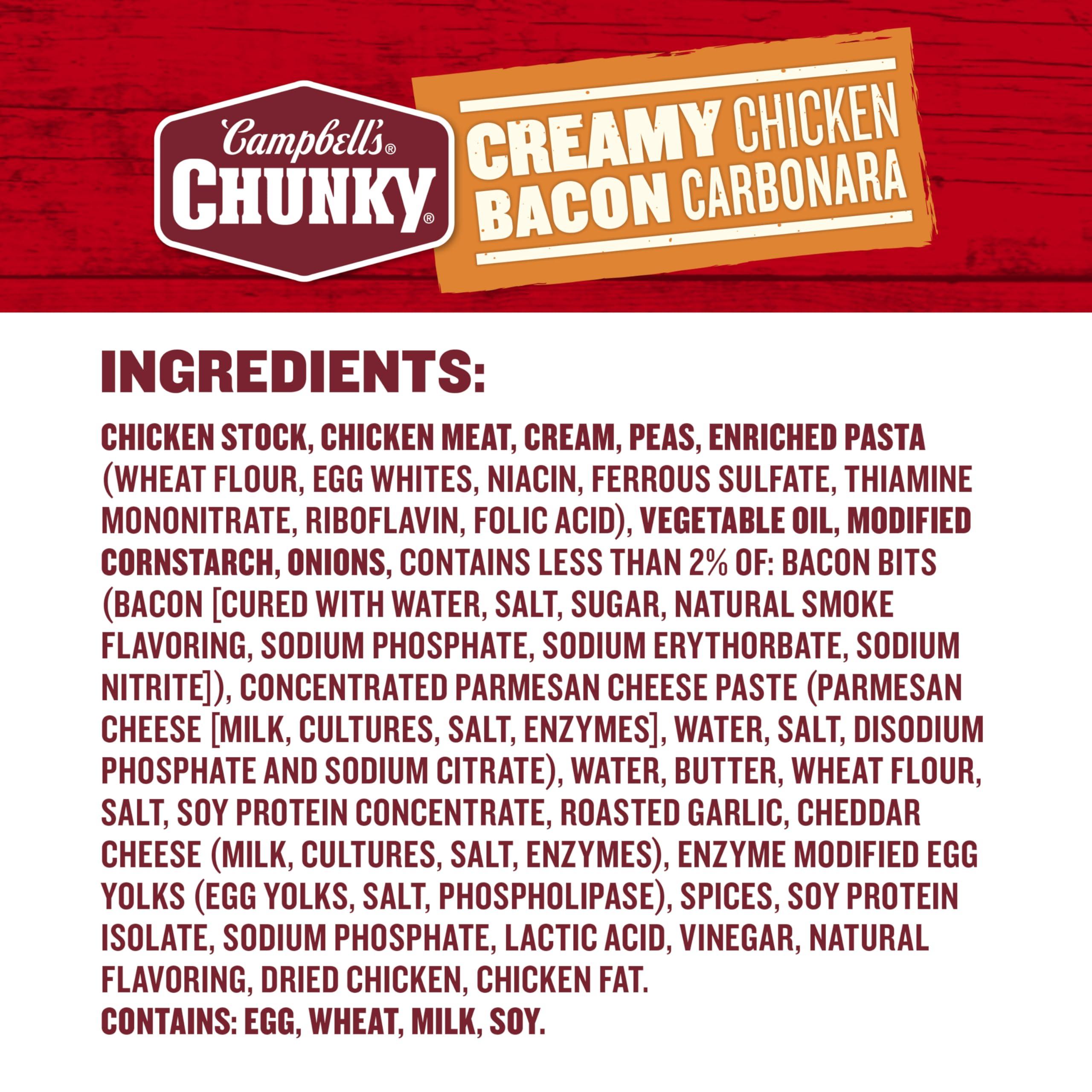 Campbell\'s Campbell\'s Chunky Creamy Chicken Bacon Carbonara Soup, 18.8 oz Can (12 Pack)