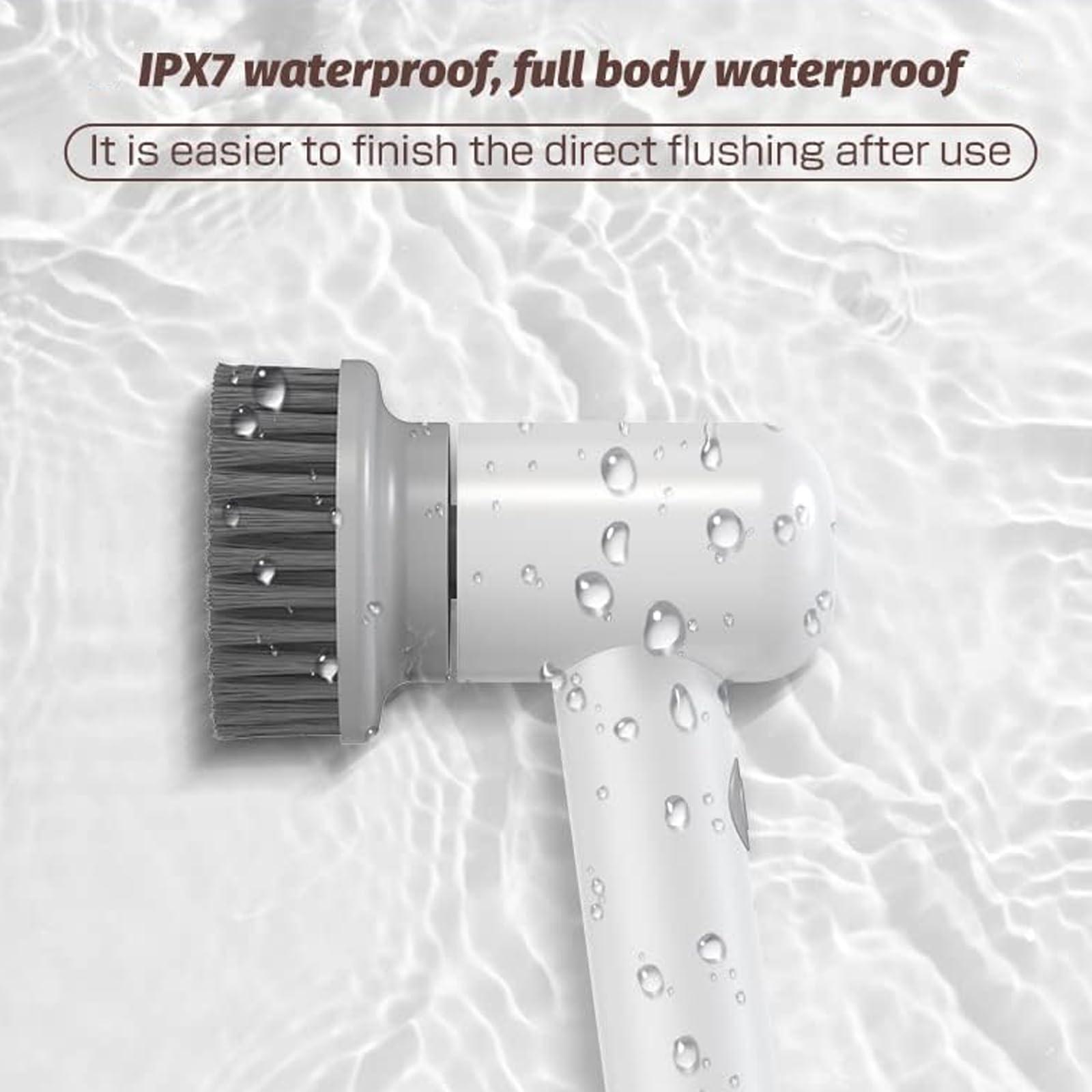 mcgotasy Cleaning Brush, Spin Power Scrubber, Power Spin Scrubber, Electric Spin Scrubber Cordless Power Cleaning Brush Suitable for Tile, Counter, Tub, Floor, Grout (White*2)