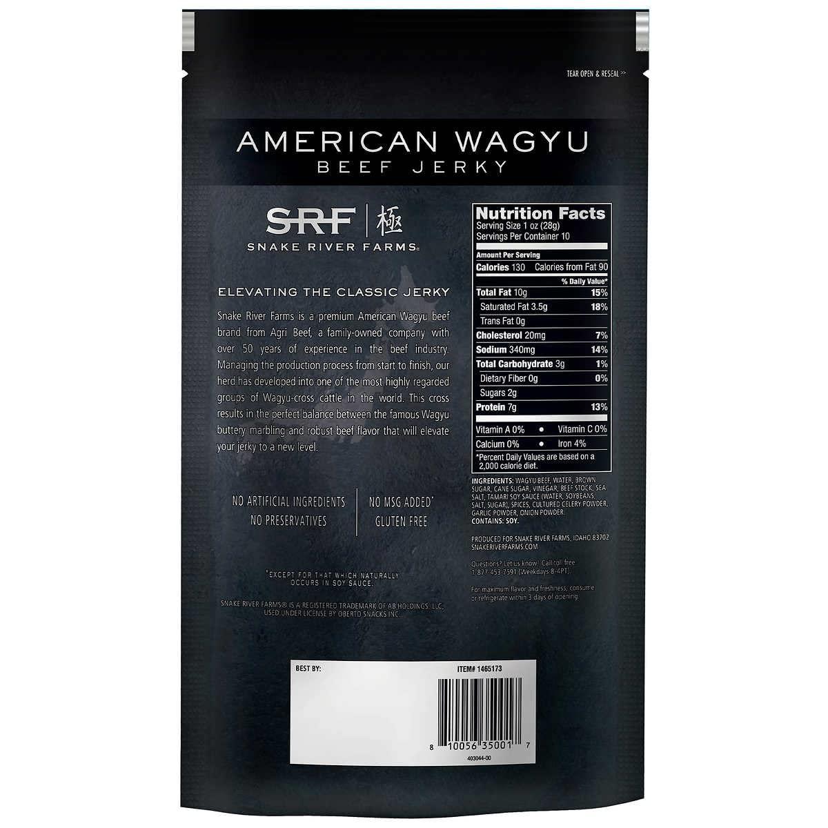 Snake River Farms Snake River Farms American Wagyu Beef Jerky, 10oz