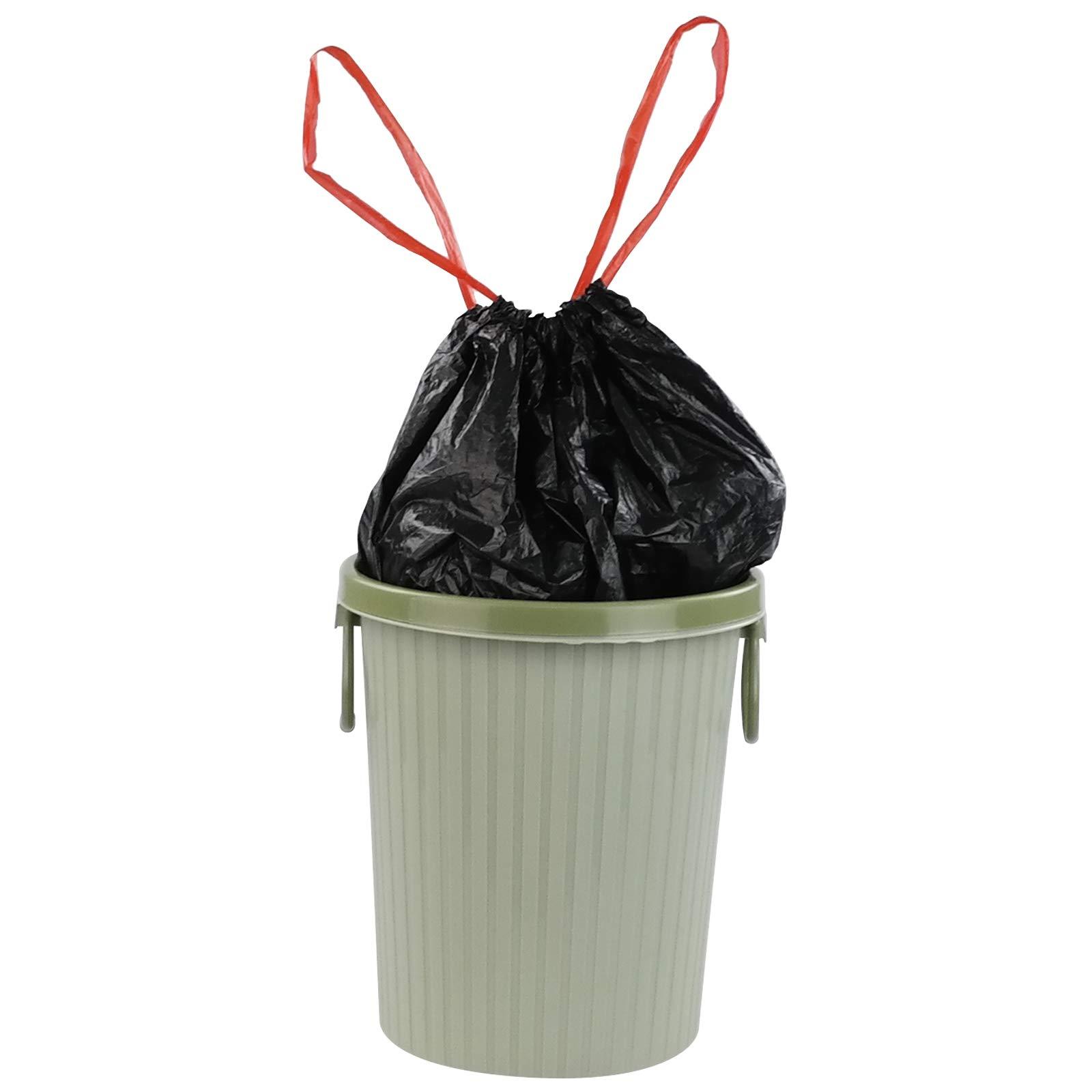 Xowine Xowine 6 Gallon Drawstring Trash Bags, 105 Counts Black Garbage Bags with Drawstring