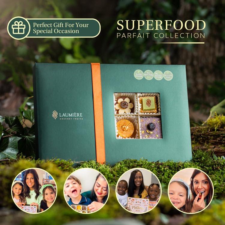 LAUMIÈRE GOURMET FRUITS Laumire Gourmet Fruits - Superfood Parfait Collection - Rectangle (24 Pcs) - Premium Gift Baskets for Adults - Healthy Gift Basket - Dried Fruit Gift Basket - No Added Cane Sugar - Fruit Basket Gift