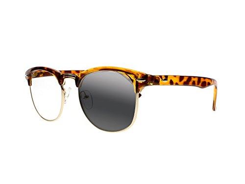 SightPerk Men Half Frame UP Down Progressive Multi Focus Multifocal Reading Glasses Transition Photochromic UV400 Sun Reader (Tortoise, up 25, Down 250)