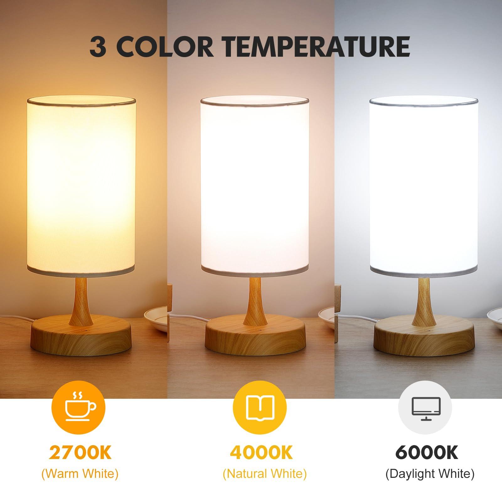 Caromolly Caromolly Light Therapy Lamp, 10000 Lux Light with Remote Control, 3 Color Temperature & 4 Brightness Level & Timer, Daylight Lamp for Home, Office, Decoration(Wood Base White Shade)