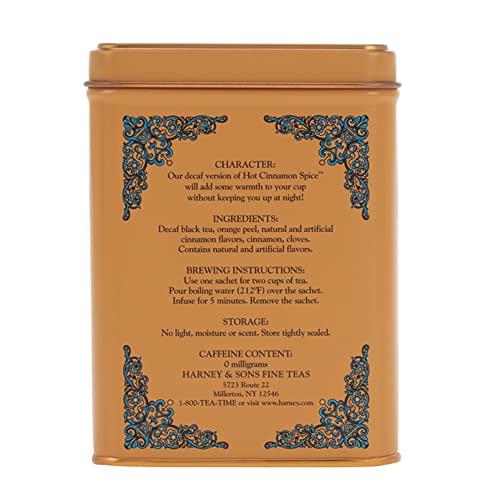 Harney & Sons Harney and Sons Decaf Hot Cinnamon , Decaf Flavored Black 20 Sachets per Tin 1.4oz