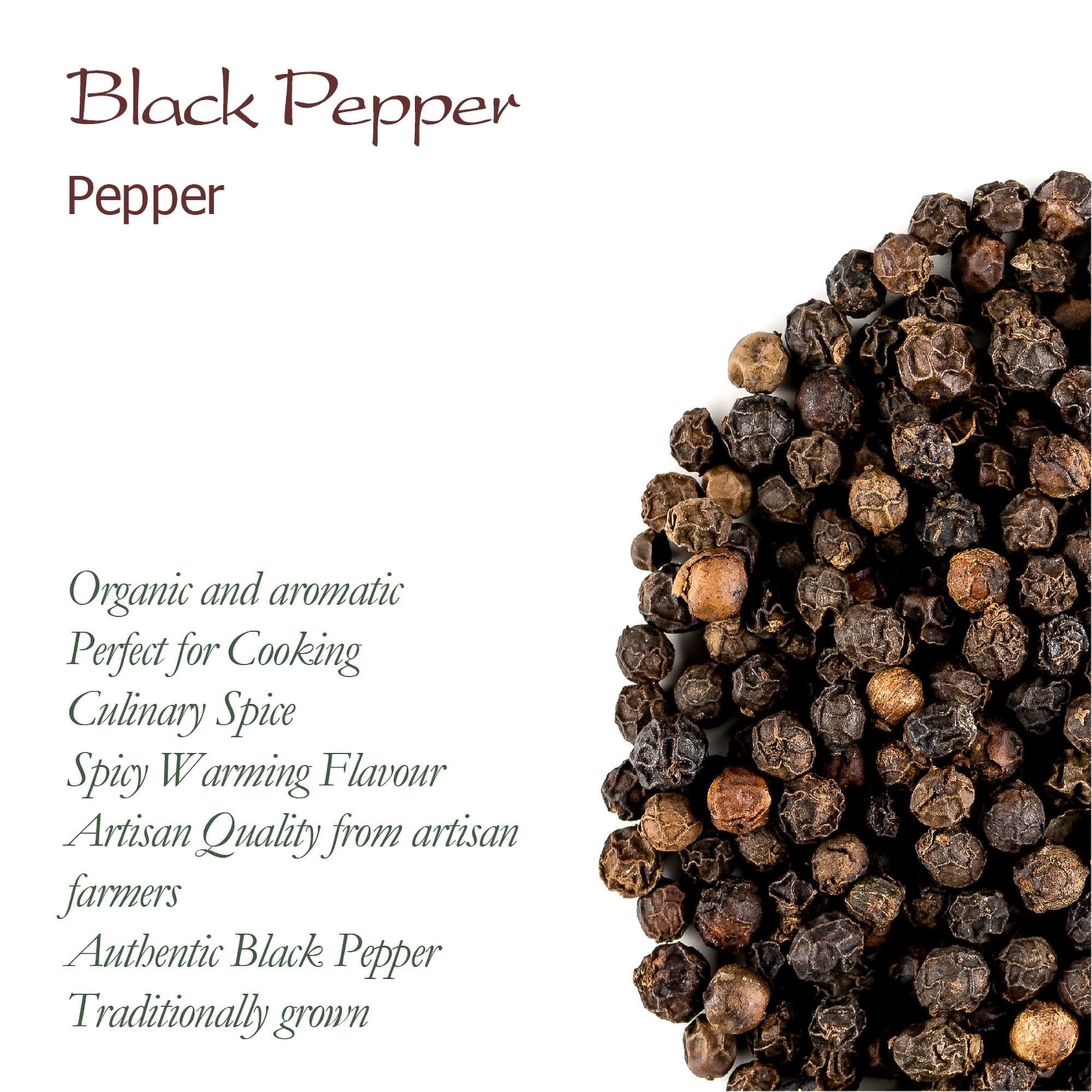 Valley of Tea Black Pepper Whole Corns Organic - Gourmet Black Peppercorn - Black Peppercorns For Grinder Refill - Grinder Peppers Peppercorns Whole Pepper Corns Pepper Corn For Grinding Pepper Whole Pepercorn 100g