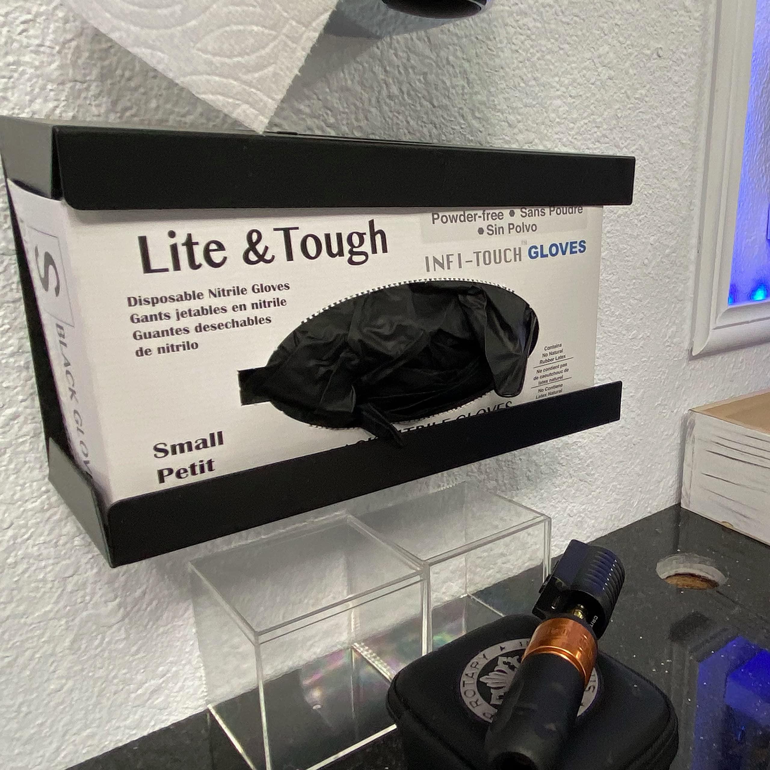 Infi-Touch Infi-Touch Lite & Tough Black Nitrile Glove, 3.5-Mil, Lite Duty, Powder Free (Medium, 100 Gloves)