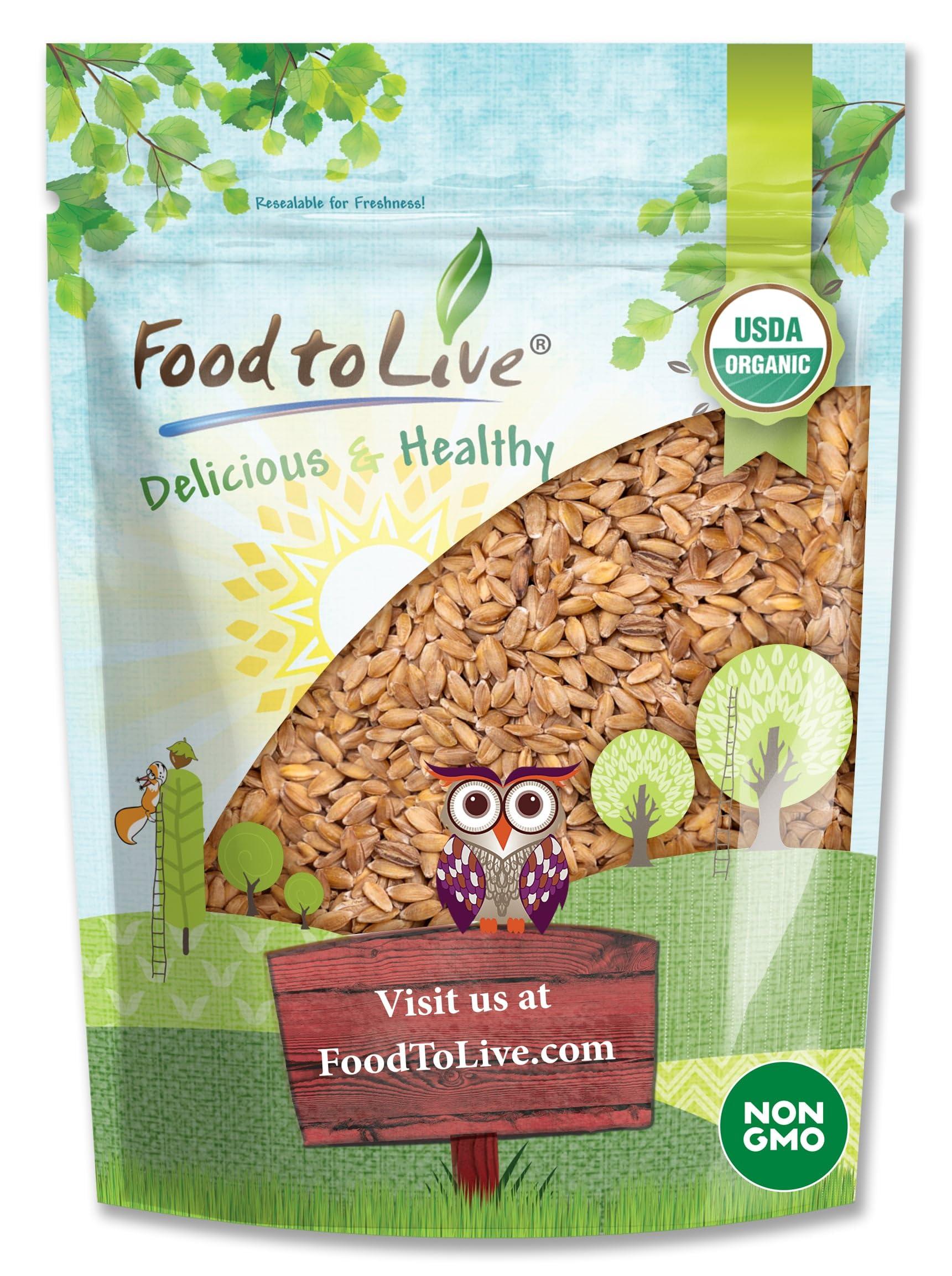 Food to Live Food to Live - Organic Einkorn Wheat Berries, 12 Ounces Non-GMO, Good Source of Protein, Fiber, and Vitamins. Low-glycemic Index. Kosher