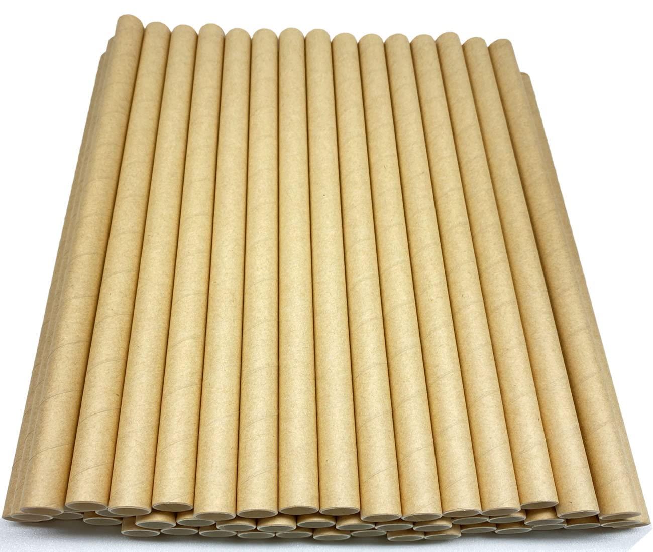 morneve Boba Straws, Smoothie Straw Paper Drinking Straws Disposable Biodegradable Extra Wide 12mm 0.5" Large for Bubble Tea Pearls Jumbo Milkshake Slushy Wedding Party Supplies, Kraft 50 Pcs