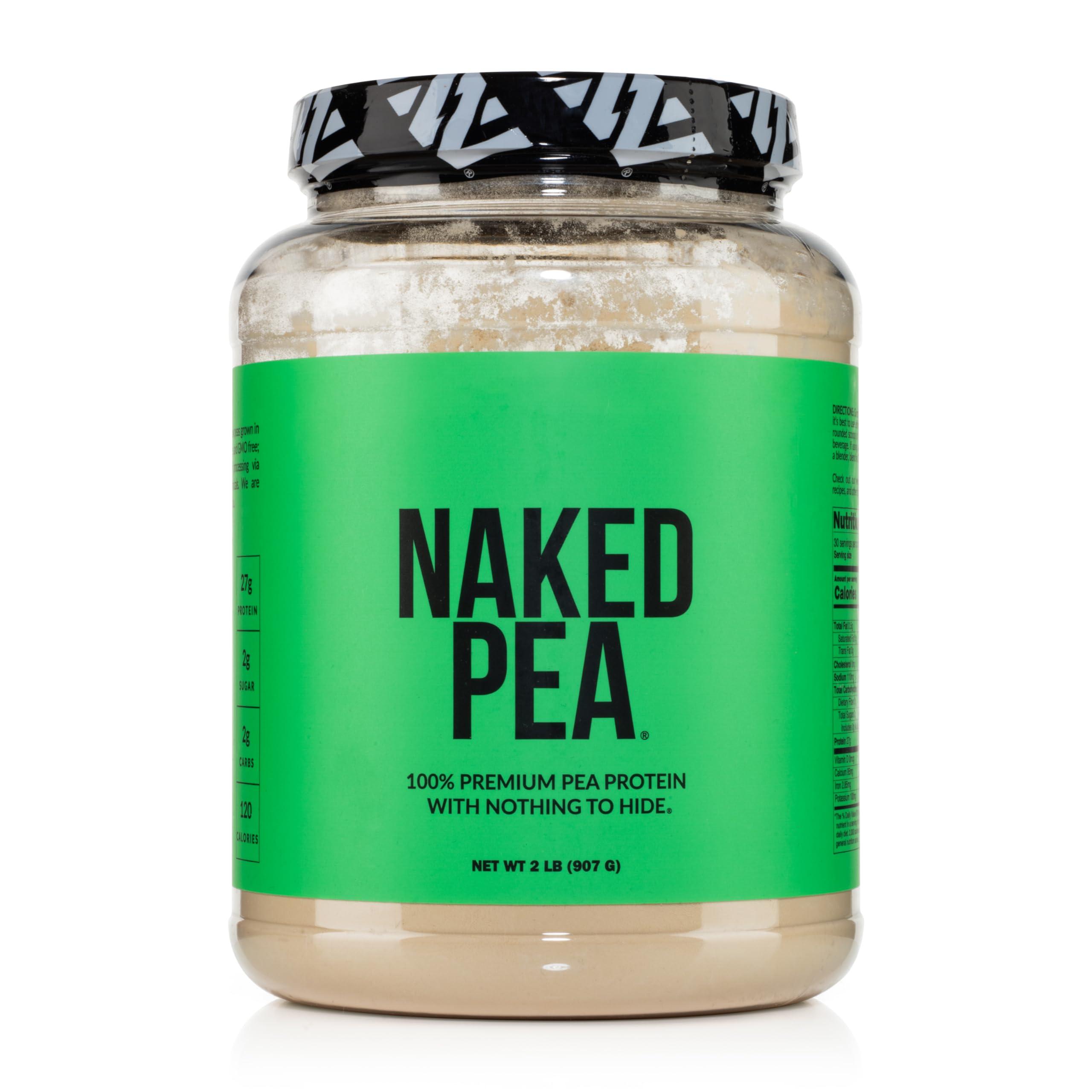 NAKED NAKED Pea - 2LB 100% Pea Protein Powder from North American Farms - Unflavored Vegan Pea Protein Isolate - Plant Protein Powder, Easy to Digest - 30 Servings