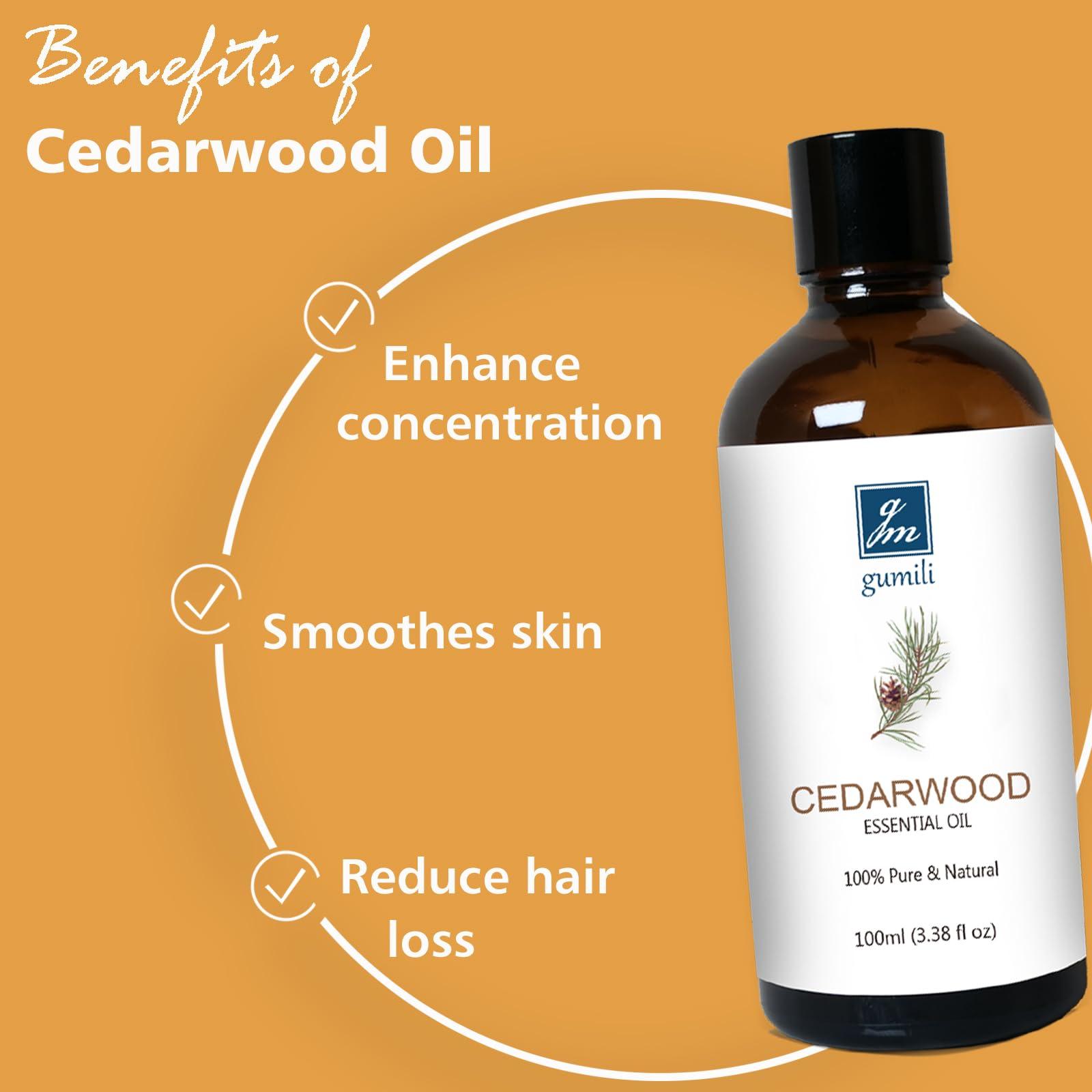 gm gumili GM Gumili Cedarwood Essential Oil for Diffuser Skin Hair Holiday Home Care