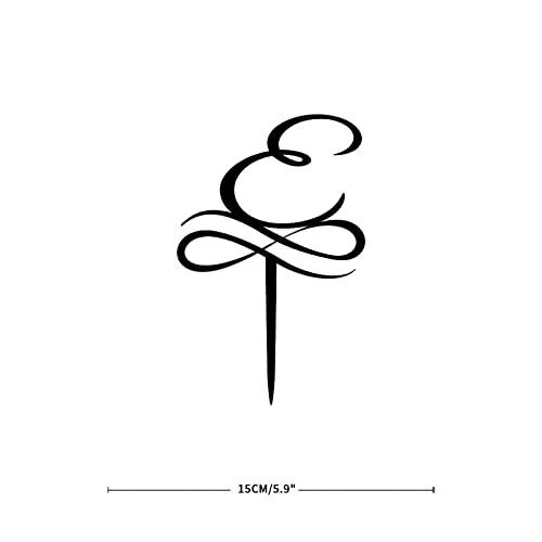 PENGEPENGE Letter D Shaped Cake Topper Acrylic Cake Topping Birthday Party Cake Decorations Double Sided Black 6inch