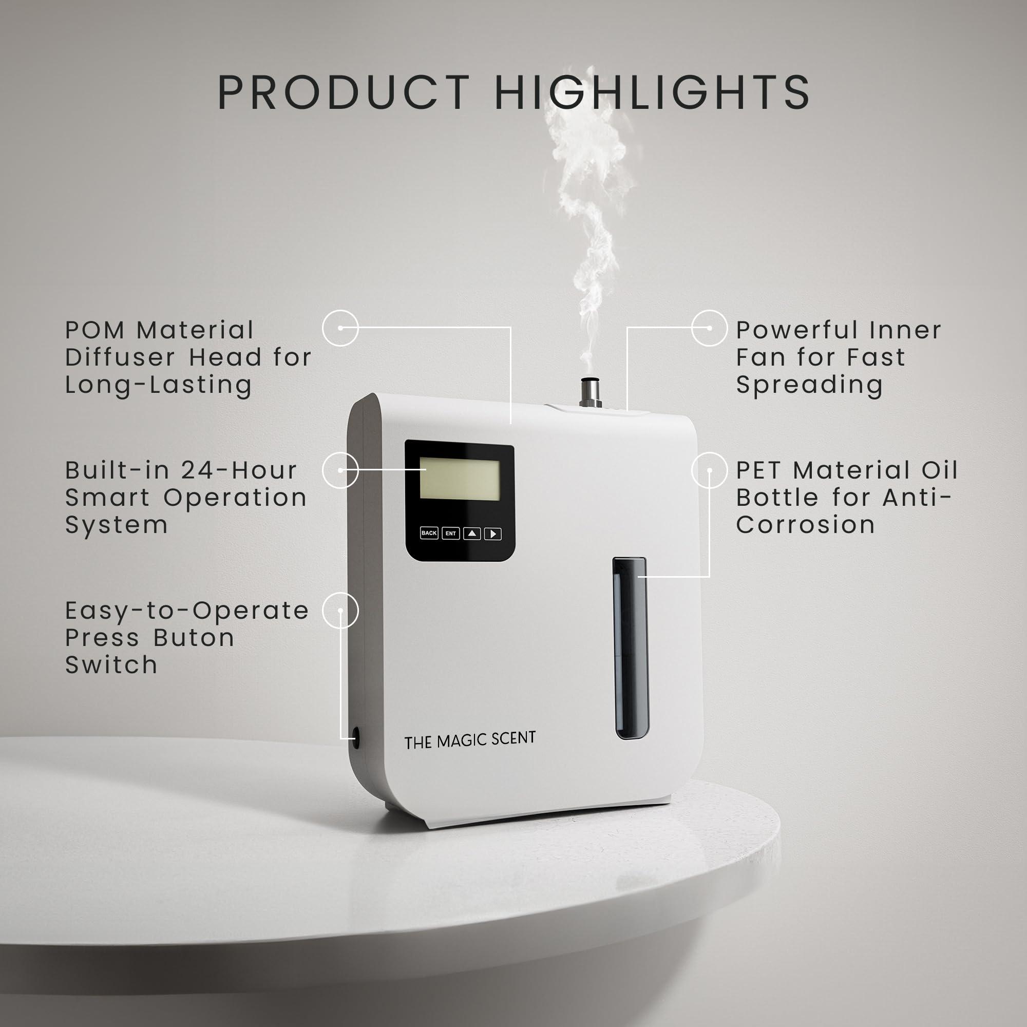 THE MAGIC SCENT The Magic Scent Diffuser, Scent Air Machine for Home, Hotels & Commercial Use, HVAC or Portable Nebulizing Diffuser - Large Room Waterless Scent Machine - Aroma Oil Included