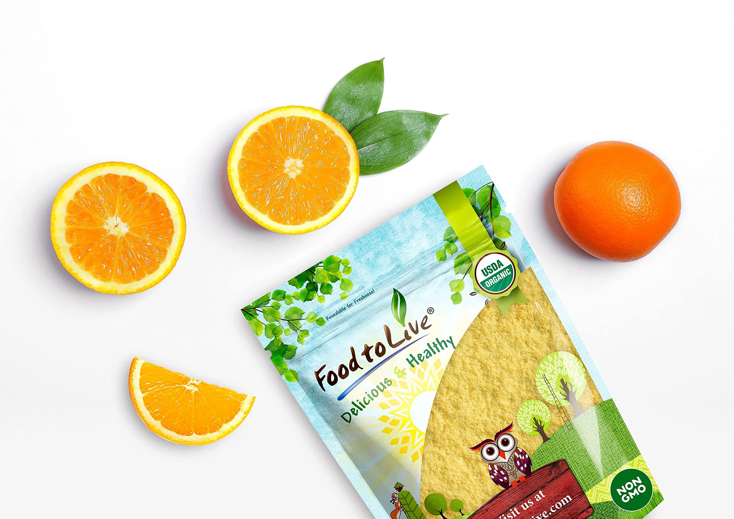 Food to Live Organic Orange Powder, 18 Pounds — Non-GMO, Made from Raw Dried Citrus Fruit, Unsulfured, Vegan, Bulk, Great for Baking, Juices, Smoothies, Contains Maltodextrin, No Sulphites