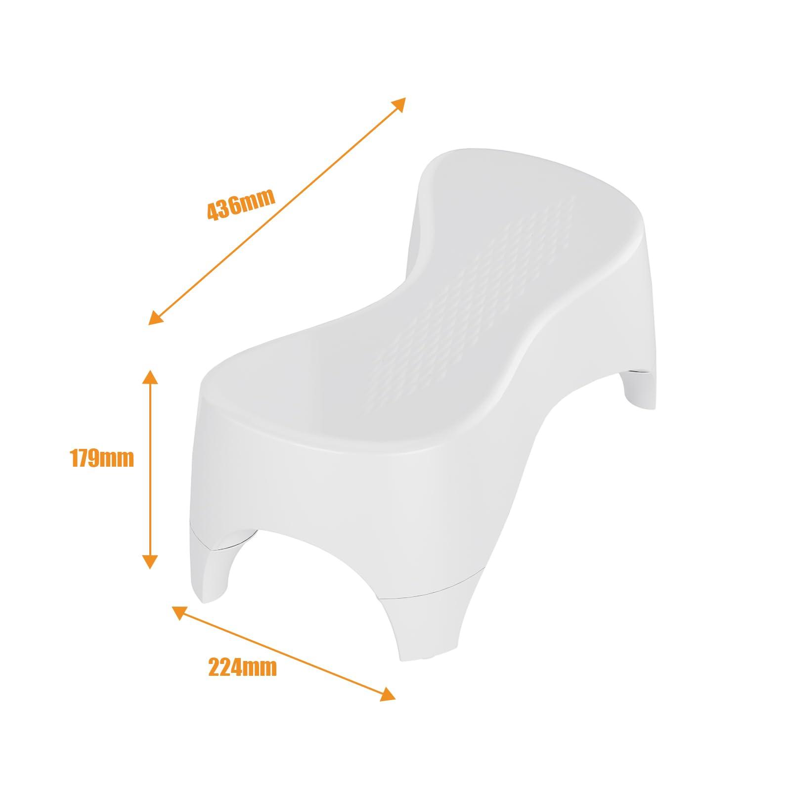 homfan Toilet Stool, Toilet Step Stool, Potty Stool for Adults and Kids, Poop Stool for Bathroom, Non-Slip Simple Design White
