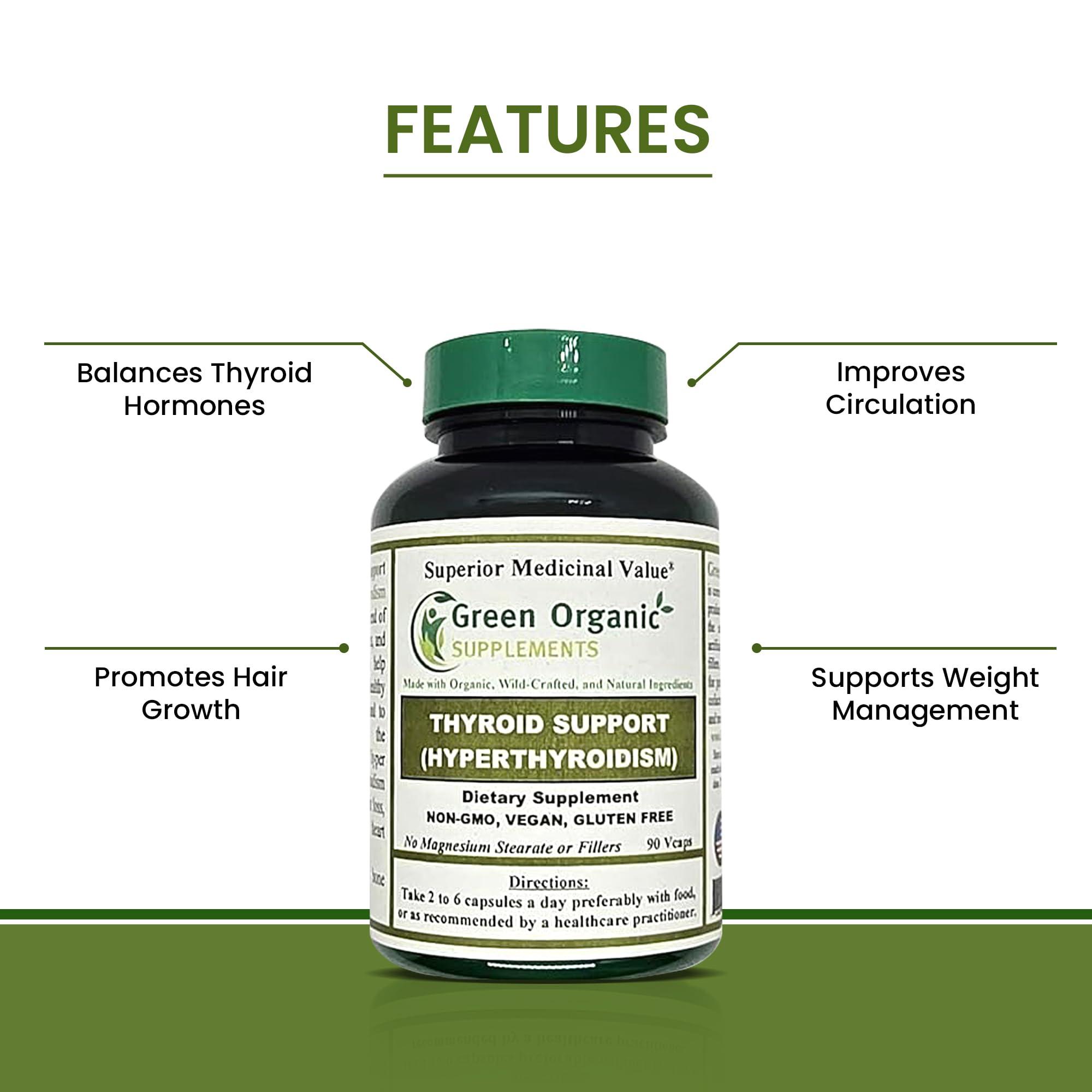 Green Organic Supplements Green Organic Supplements Thyroid & Hypothyroidism, High Absorbable, Non-GMO, Gluten-Free