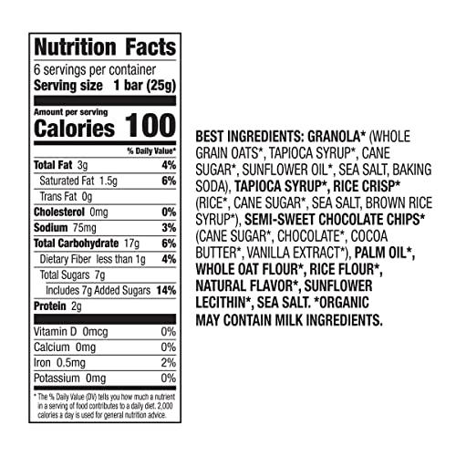 Annie's Homegrown Annie's Organic Chewy Granola Bars, Chocolate Chip, 6 Bars, 5.34 oz