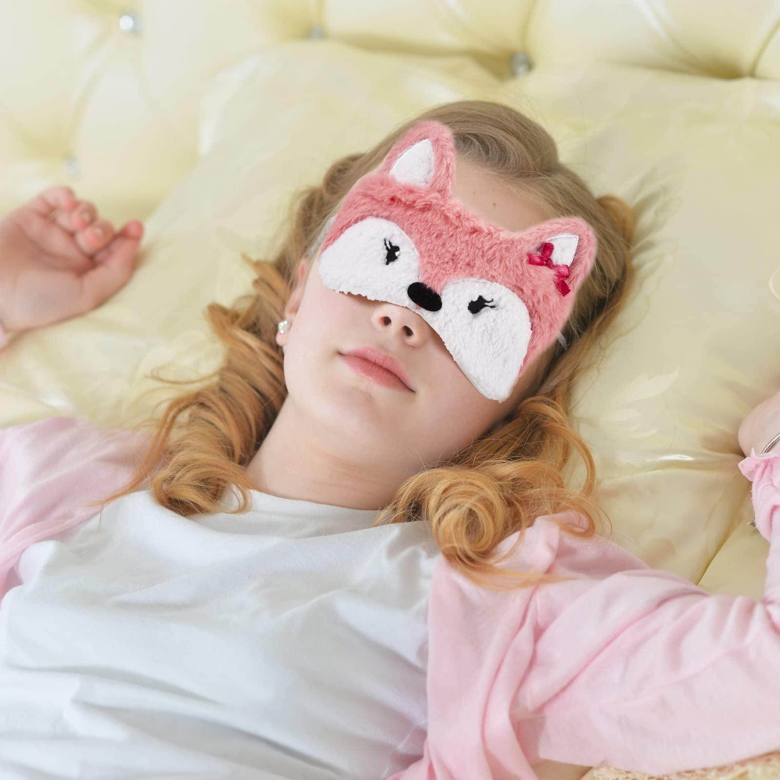 Haysandy Haysandy Cute Eye Mask for Sleeping 3 Pieces Cartoon Dog Face Eye Cover Funny Animal Cat Sleeping Mask Soft Lightweight Night Sleep Kitty Blindfolds for Women Men Kids(Fox)