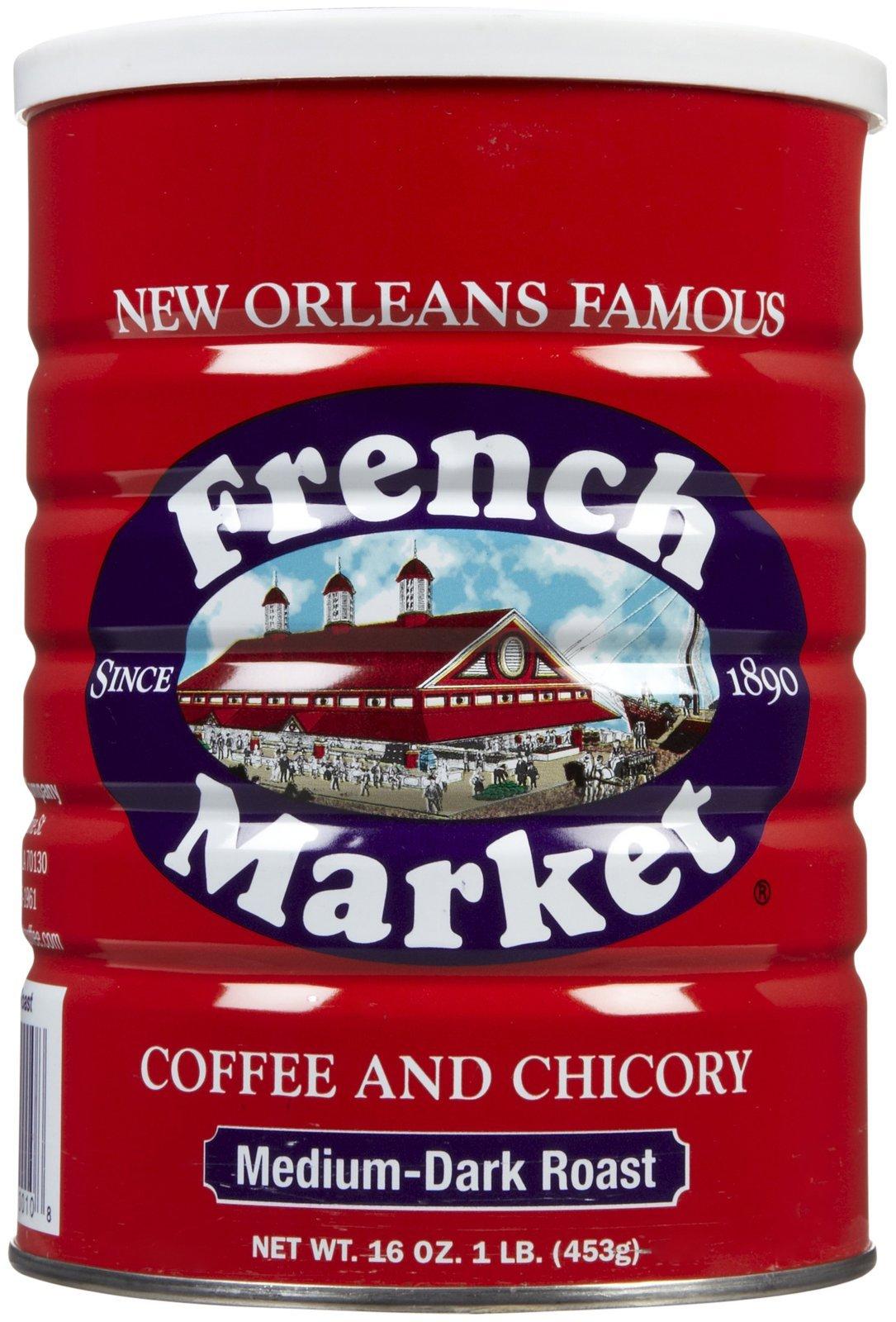 French Market Coffee French Market Coffee Creole Medium-Dark Roast Ground Coffee & Chicory 12 oz. Canister (Pack of 3)