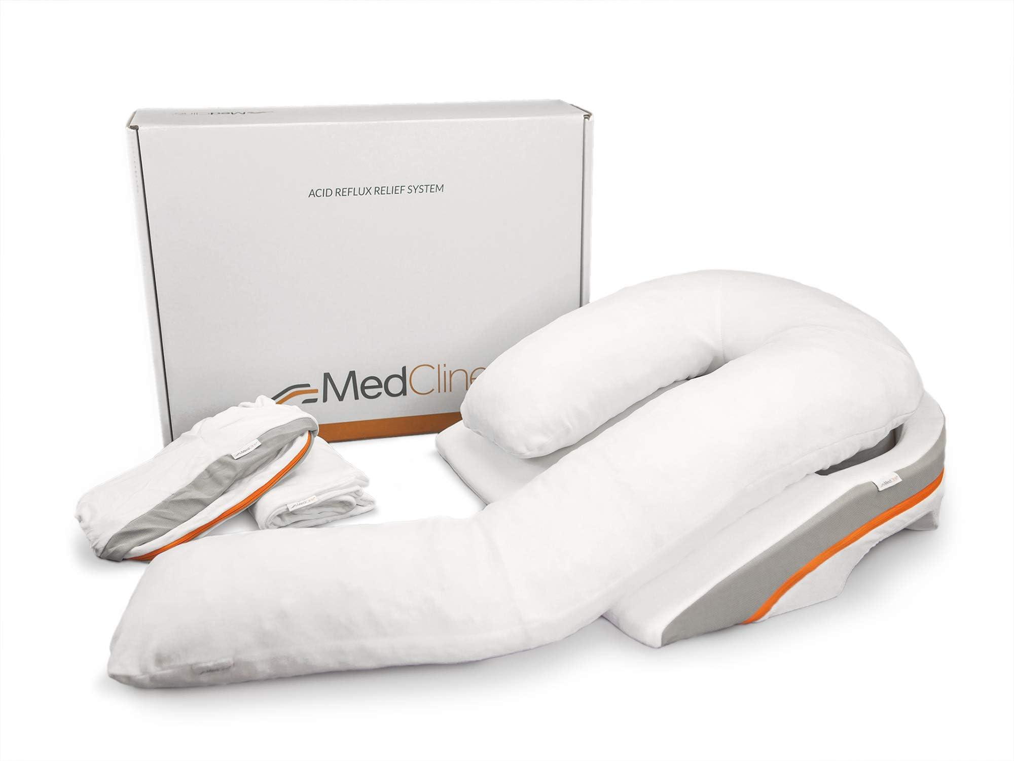 MedCline MedCline Reflux Relief System Bundle, Bed Wedge Pillow for Acid Reflux and GERD Relief with Therapeutic Body Pillow, Insert, and Extra Covers, Comfortable Sleep Position, Small for 4'8" to 5'4" Tall