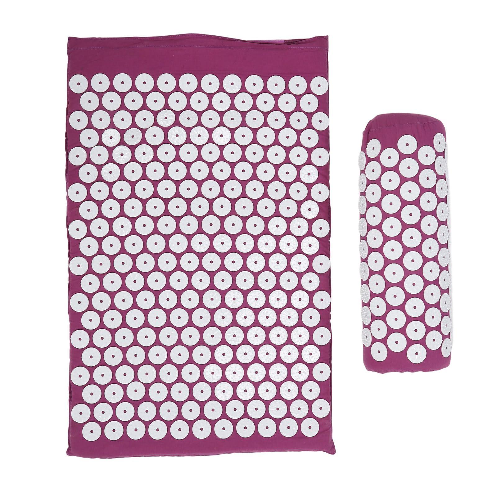 Yosoo Acupressure Mat Pillow Set Acupressure Pillow Muscle Relaxation Acupressure Mat Acupressure Massage Pad Acupressure Mat Pillow Set for Muscle Relaxation and Stress Reduction