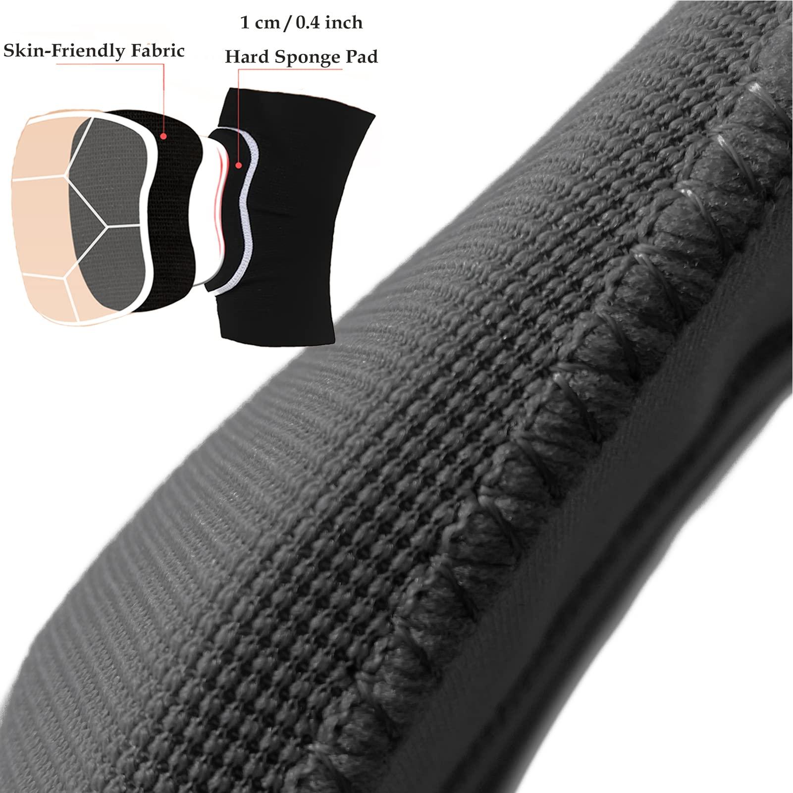 DANCEYOU DANCEYOU Dance Knee Pads Hard Sponge Volleyball Knee Brace for Big Kid Teen Adults Football Pole Dancer Workout Knee Protector, Black, XL
