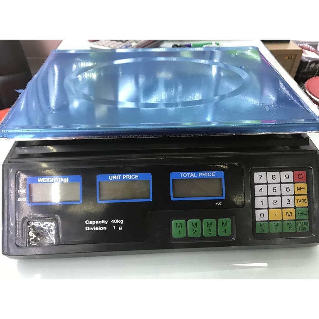LHHL LHHL Digital Price Weighing Scale Commercial Price Scales Shop Weighing Scales Vegetable Scales with LCD Display for Retail Outlet Store Kitchen Restaurant Food Meat and Fruit (Size : 30kg/2g)