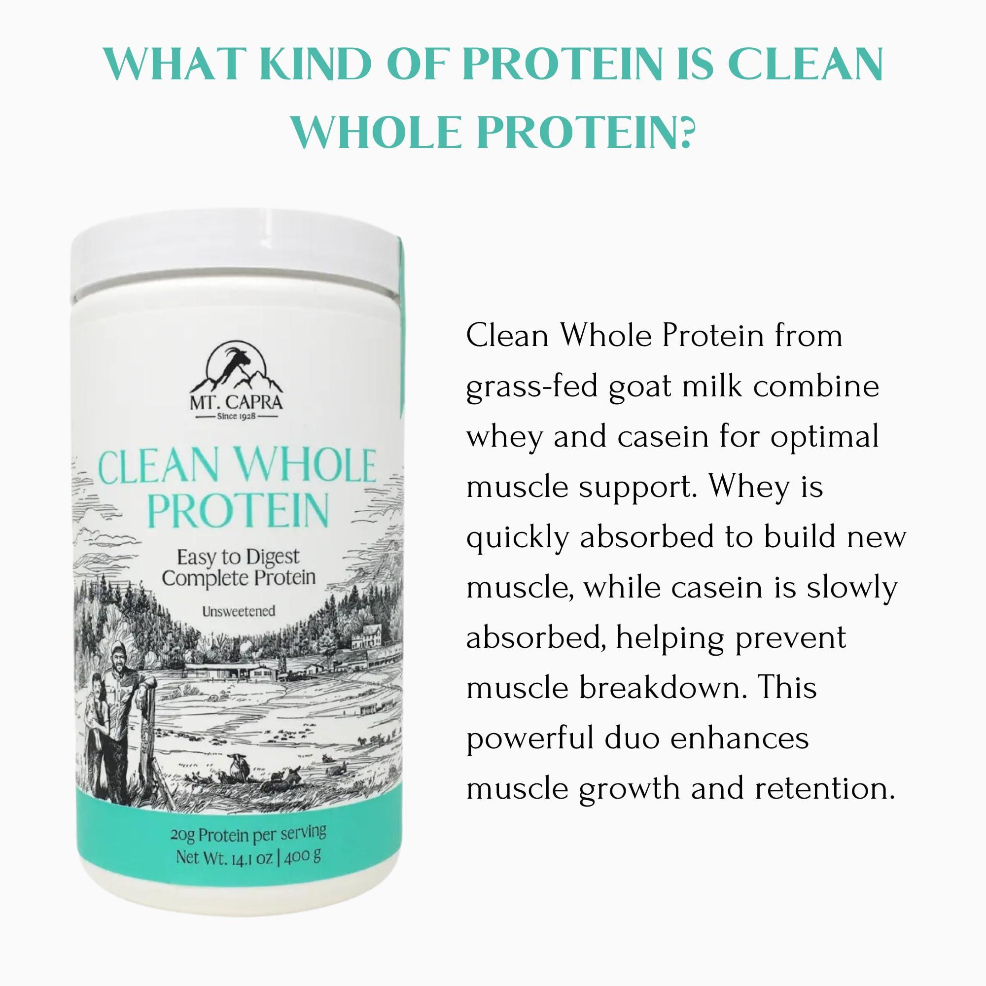 MT. CAPRA SINCE 1928 MT. CAPRA SINCE 1928 Clean Whole Protein | Grass-Fed Goat Protein with Whey and Casein Protein, No Bloat, Build and Maintain Muscle, 20 g Protein per Serving, No Sweeteners - 400 Grams