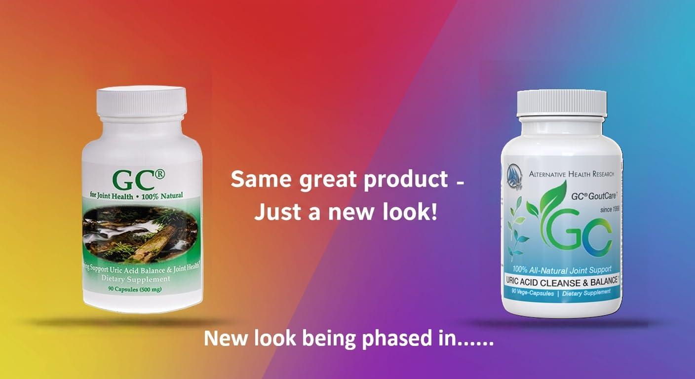 Alternative Health Research LLC GC GoutCare: Uric Acid Control | Uric Acid Prevention | Joint Health Supplement | Joint Relief | with Turmeric, Celery Seed Extract, Milk Thistle and More | 90 Capsules per Bottle | Non-GMO