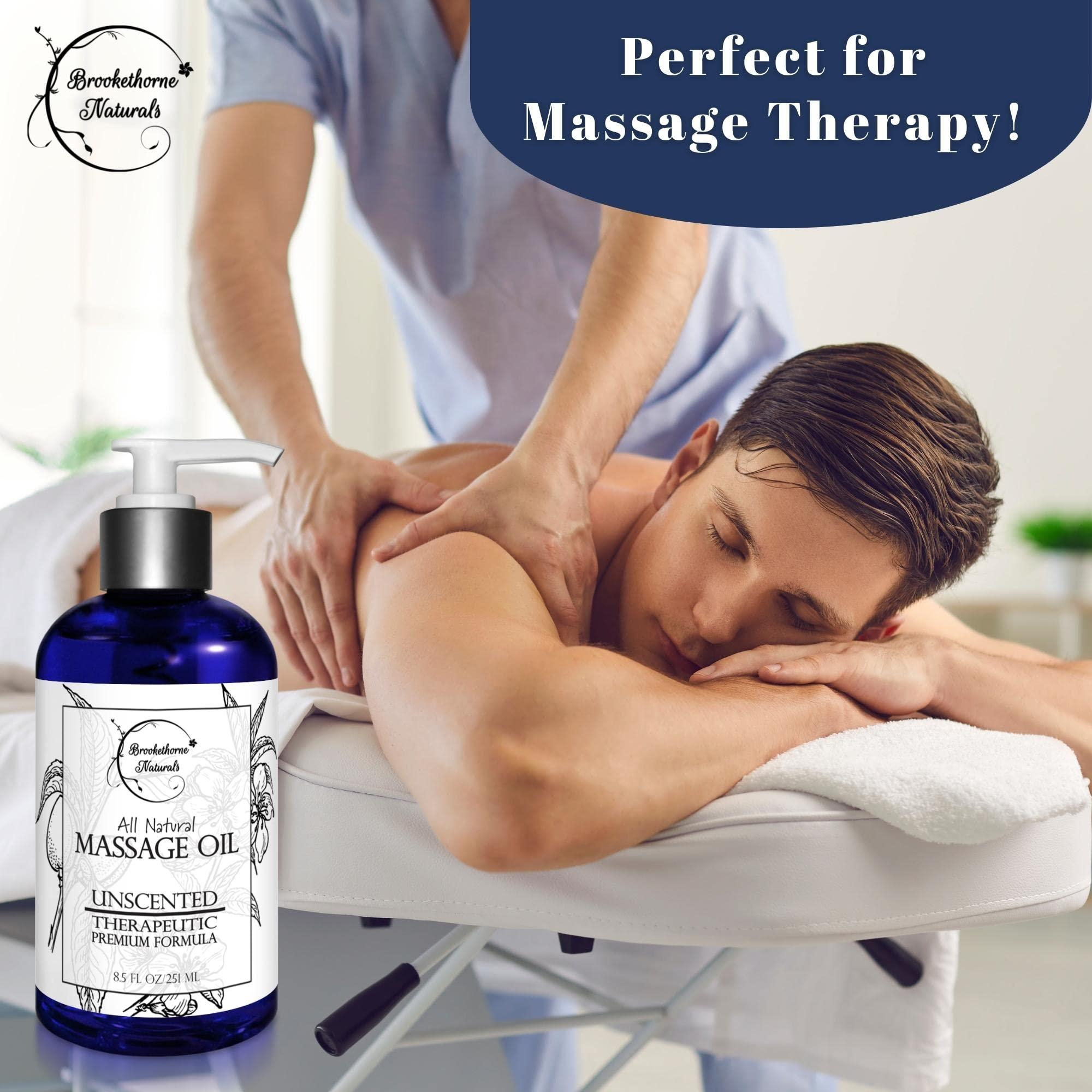 Brookethorne Naturals Massage Oil for Massage Therapy | Massage Kit with Unscented Massage Oil & Lavender Oil for Full Body Massage