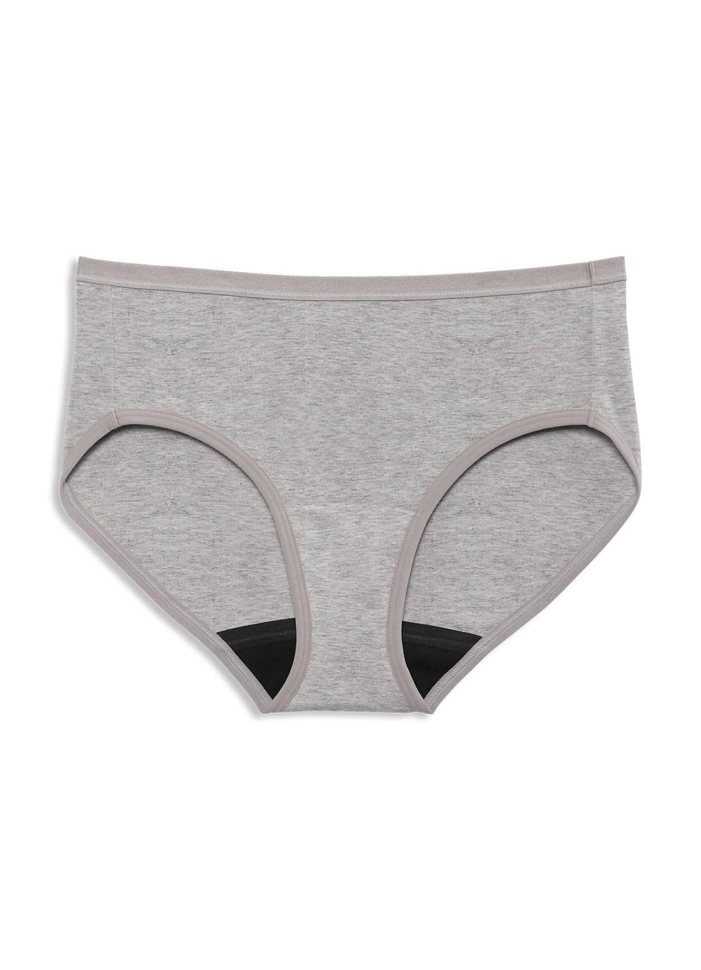 Jockey Jockey Women\'s Underwear Worry Free Cotton Stretch Moderate Absorbency Hips, Grey Heather, L