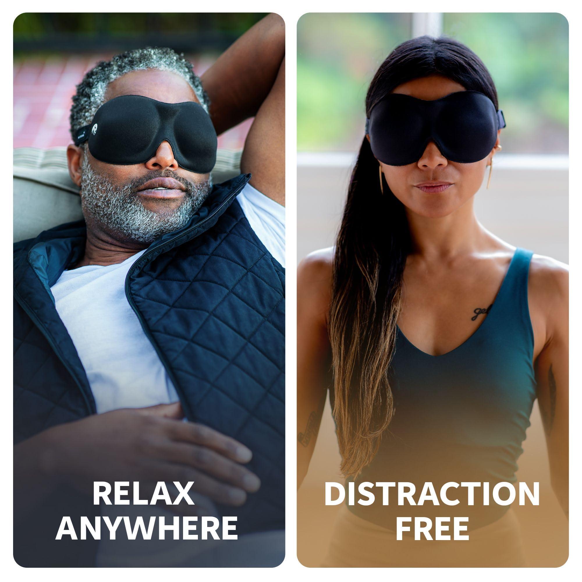 Nidra Nidra Sleep Mask for Men Women, Blue 3D Blackout Sleeping Mask, Contoured Eye Mask for Lash Extensions, Side Sleepers Eye Cover, Zero Eye Pressure, Travel Eye Shades, Night Blindfolded for Deep Sleep