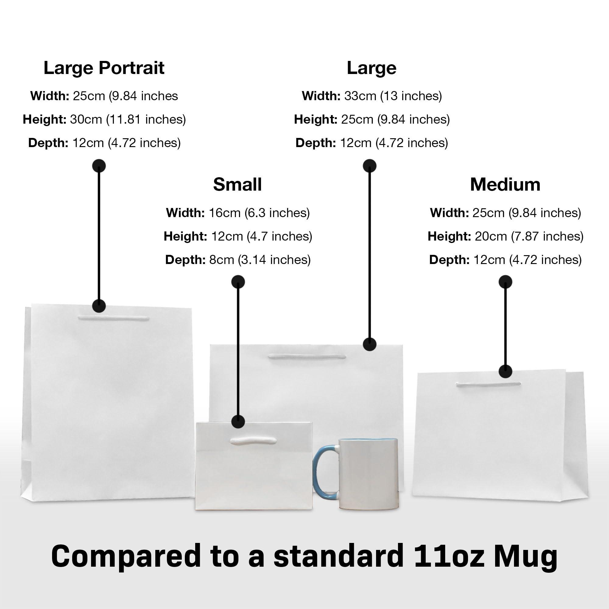 Bang Tidy Clothing Bang Tidy Clothing Personalized Christmas Gift Bags - Paper with Rope Handles - Recyclable Xmas Gift Bag - BB-XMAS-02-WHITE-M - White - M