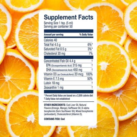 Wiley's Finest Wiley's Finest Wild Alaskan Fish Oil Cod Liver Oil - Orange Flavored Omega-3 Fish Oil Supplement - 755mg Omega-3s - 8.45 Oz (50 Servings)