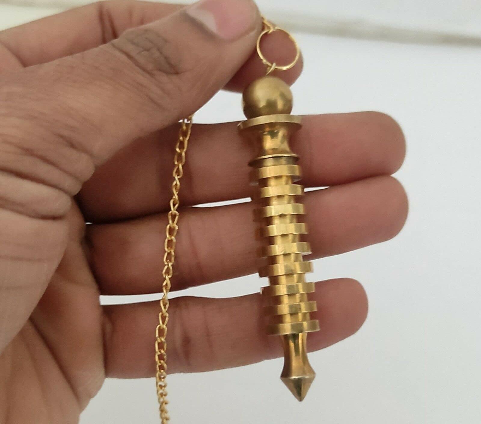 Sharvgun Sharvgun Golden 9 Isis Metal Pendulum Metal Pendulum Healing Dowsing Metaphysical Spiritual Answers Queries Divination Speech Therapy Pendant