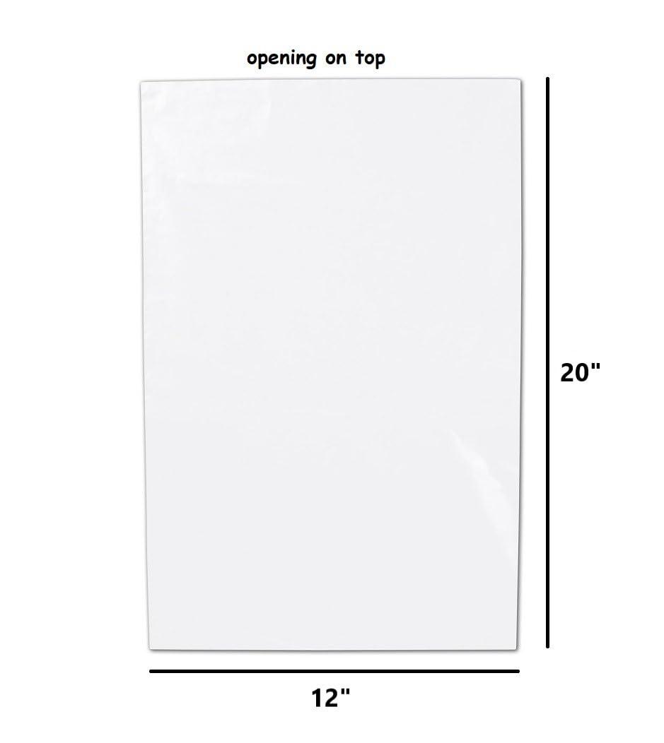 Focus Poly Clear Plastic Roll Bags - 12\"x20\", HDPE Produce Roll, 620ct Bags. Food Storage, Produce Farm Stand, Bread, Pastry, Candy, or Food Prep