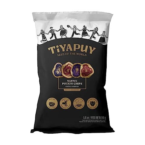 Tiyapuy Tiyapuy Peruvian Mix Native Potato Chips - Naturally Gluten Free Oleic High Oil Organic Potato Healthy Snack - 5.6 Oz, Pack of 5