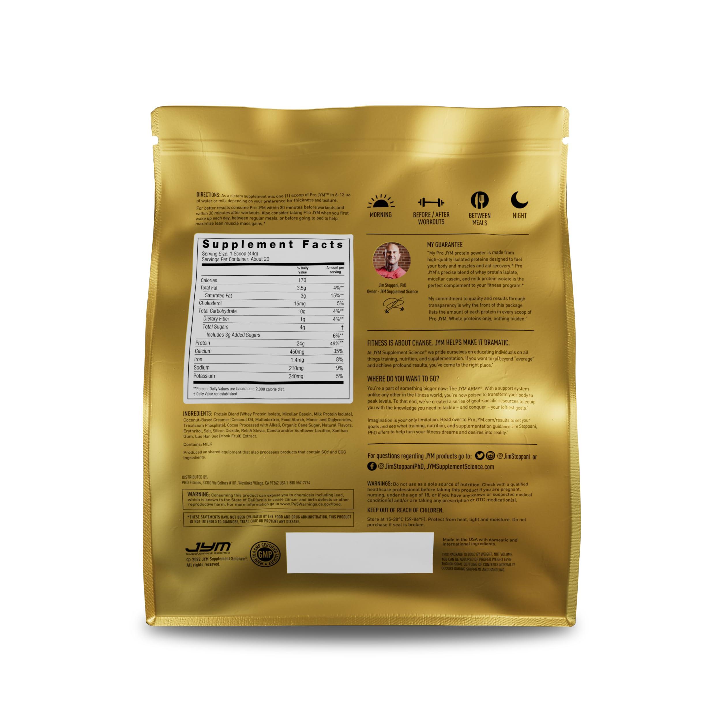 JYM Supplement Science Jym Supplement Science Pro JYM Natural Chocolate Brownie Protein Powder Blend - Whey Protein Isolate, Casein, & Milk Protein Isolate, for Men & Women Recovery Shakes, 22 Servings