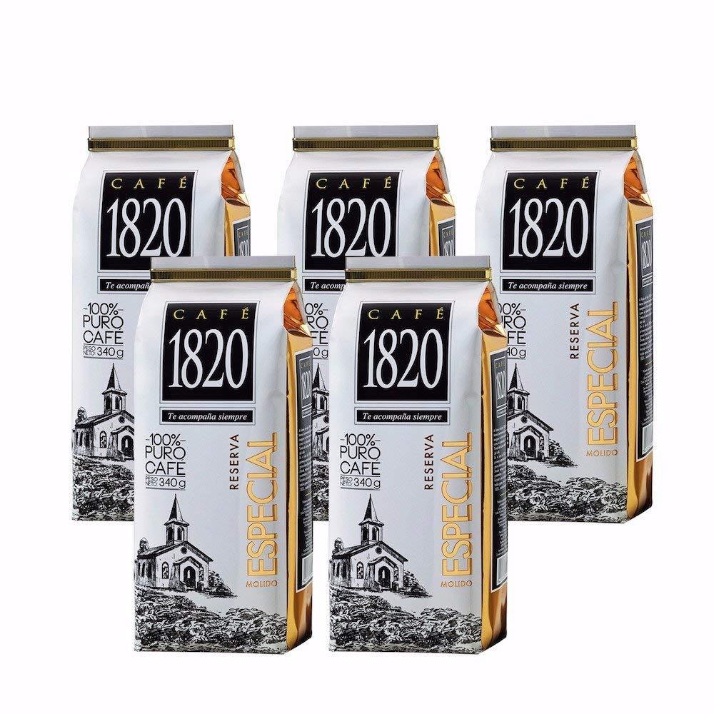 Cafe 1820 Cafe 1820 Reserva Especial - Costa Rica Gourmet Ground Premium Coffee - 12 oz (340 gr) 5 Pack