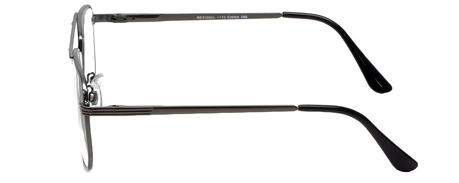 Calabria Calabria 1106 Metal Pilot Reading Glasses in GunMetal +1.25 Spring Hinge 55mm